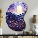Lavender Enchanting Lavender Pointillism I - Asymmetric Metal Wall Clock