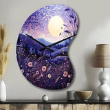Lavender Enchanting Lavender Pointillism I - Asymmetric Metal Wall Clock