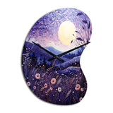 Lavender Enchanting Lavender Pointillism I - Asymmetric Metal Wall Clock
