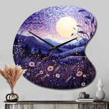 Lavender Enchanting Lavender Pointillism I - Asymmetric Metal Wall Clock