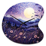 Lavender Enchanting Lavender Pointillism I - Asymmetric Metal Wall Clock