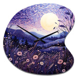 Lavender Enchanting Lavender Pointillism I - Asymmetric Metal Wall Clock