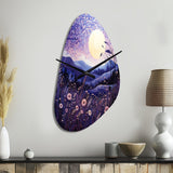Lavender Enchanting Lavender Pointillism I - Asymmetric Metal Wall Clock