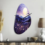 Lavender Enchanting Lavender Pointillism I - Asymmetric Metal Wall Clock