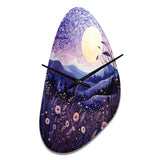 Lavender Enchanting Lavender Pointillism I - Asymmetric Metal Wall Clock