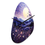 Lavender Enchanting Lavender Pointillism I - Asymmetric Metal Wall Clock