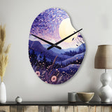 Lavender Enchanting Lavender Pointillism I - Asymmetric Metal Wall Clock