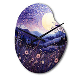Lavender Enchanting Lavender Pointillism I - Asymmetric Metal Wall Clock