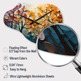 Leaves Autumnal Symphony Patchwork I - Asymmetric Metal Wall Clock