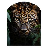 Leopard Silent Stalk I - Asymmetric Metal Wall Clock