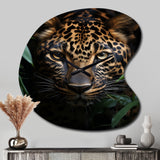 Leopard Silent Stalk I - Asymmetric Metal Wall Clock