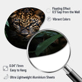 Leopard Silent Stalk I - Asymmetric Metal Wall Clock