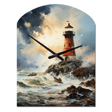 Vintage Lighthouses Guiding Light I - Asymmetric Metal Wall Clock