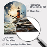 Vintage Lighthouses Guiding Light I - Asymmetric Metal Wall Clock