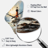 Vintage Lighthouses Guiding Light I - Asymmetric Metal Wall Clock