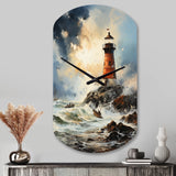 Vintage Lighthouses Guiding Light I - Asymmetric Metal Wall Clock