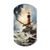 Vintage Lighthouses Guiding Light I - Asymmetric Metal Wall Clock