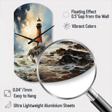 Vintage Lighthouses Guiding Light I - Asymmetric Metal Wall Clock