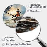 Vintage Lighthouses Guiding Light I - Asymmetric Metal Wall Clock