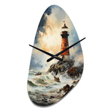Vintage Lighthouses Guiding Light I - Asymmetric Metal Wall Clock