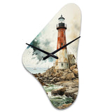 Vintage Lighthouses Guiding Light V - Asymmetric Metal Wall Clock