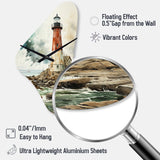 Vintage Lighthouses Guiding Light V - Asymmetric Metal Wall Clock