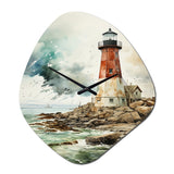 Vintage Lighthouses Guiding Light V - Asymmetric Metal Wall Clock
