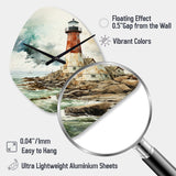 Vintage Lighthouses Guiding Light V - Asymmetric Metal Wall Clock