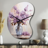 Lilacs Lavender Serenade II - Asymmetric Metal Wall Clock
