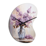 Lilacs Lavender Serenade II - Asymmetric Metal Wall Clock