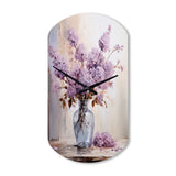 Lilacs Lavender Serenade II - Asymmetric Metal Wall Clock