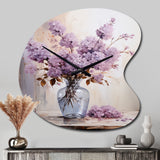Lilacs Lavender Serenade II - Asymmetric Metal Wall Clock