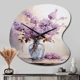 Lilacs Lavender Serenade II - Asymmetric Metal Wall Clock