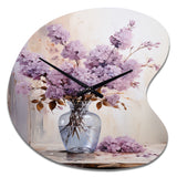 Lilacs Lavender Serenade II - Asymmetric Metal Wall Clock