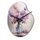 Lilacs Lavender Serenade II - Asymmetric Metal Wall Clock