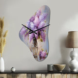 Lilacs Romantic Impression I - Asymmetric Metal Wall Clock