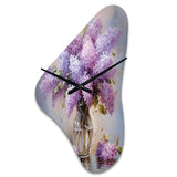 Lilacs Romantic Impression I - Asymmetric Metal Wall Clock