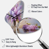 Lilacs Romantic Impression I - Asymmetric Metal Wall Clock