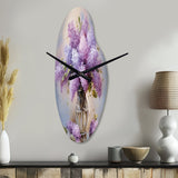 Lilacs Romantic Impression I - Asymmetric Metal Wall Clock