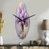 Lilacs Romantic Impression I - Asymmetric Metal Wall Clock