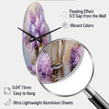 Lilacs Romantic Impression I - Asymmetric Metal Wall Clock