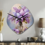 Lilacs Romantic Impression I - Asymmetric Metal Wall Clock