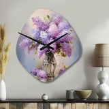 Lilacs Romantic Impression I - Asymmetric Metal Wall Clock