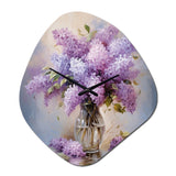 Lilacs Romantic Impression I - Asymmetric Metal Wall Clock
