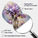 Lilacs Romantic Impression I - Asymmetric Metal Wall Clock