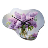 Lilacs Romantic Impression III - Asymmetric Metal Wall Clock