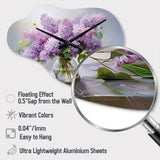 Lilacs Romantic Impression III - Asymmetric Metal Wall Clock