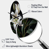 Black White Lily Exquisite II - Asymmetric Metal Wall Clock