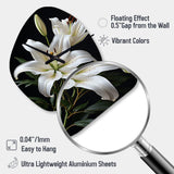 Black White Lily Exquisite II - Asymmetric Metal Wall Clock