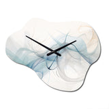 White Grey Line Art Abstract Calligraphy - Asymmetric Metal Wall Clock